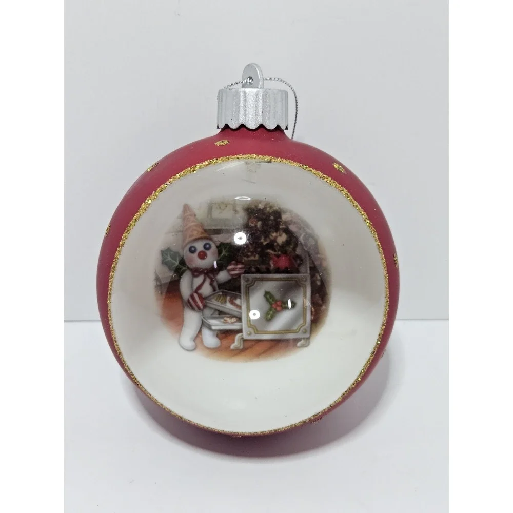 Dillards Trimsetter 2021 Mr Bingle LED Light Up Red Glass Diorama Ornament